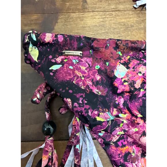 Victoria's Secret Tasseled Halter Cinched Bottom Bikini Set Size Large Abstract - Picture 5 of 12